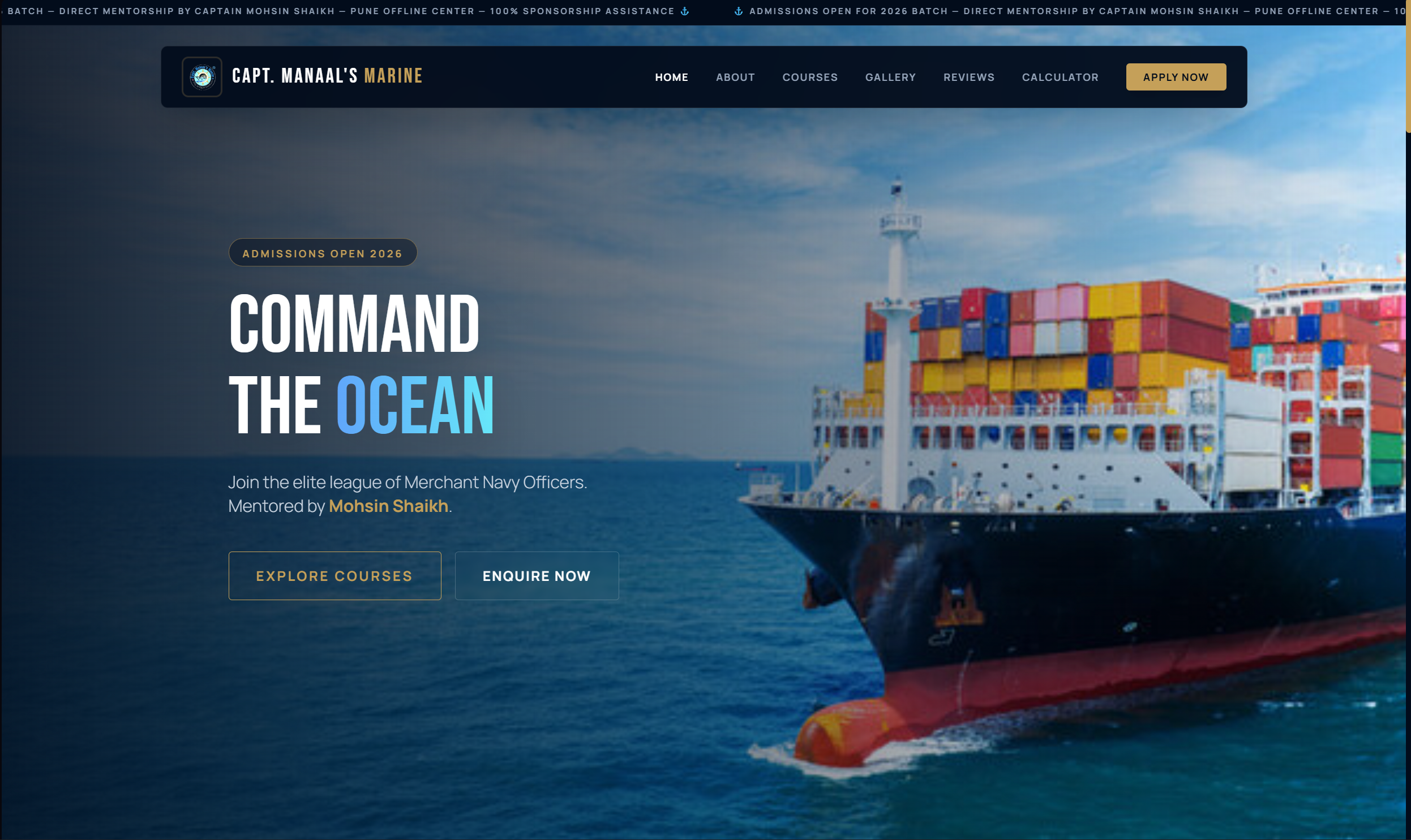 Capt Manaal Marine Website